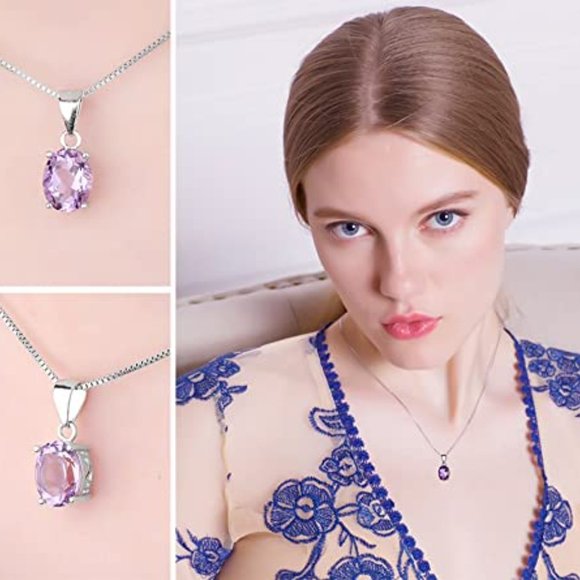 💜 1.77ct Amethyst Pendant - 925 Sterling Silver - Picture 3 of 9